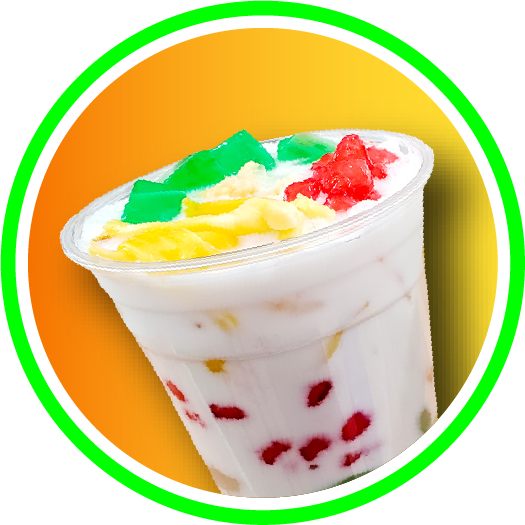Cup of fruit boba dessert