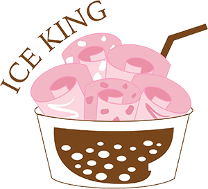 Ice King cup of hand-rolled ice cream illustration